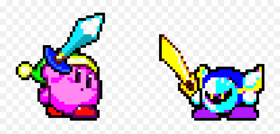 Sword Kirby Vs Meta Knight - Meta Knight Kirby Pixel Art Emoji,Meta Knight Png
