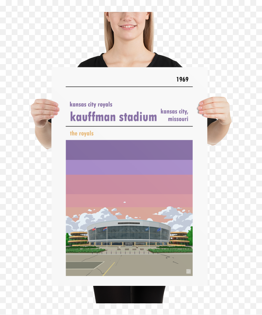 Retro Look Kauffman Stadium Kansas City Royals Print - Hunde Bichon Havanaise Tegning Emoji,Kansas City Royals Logo