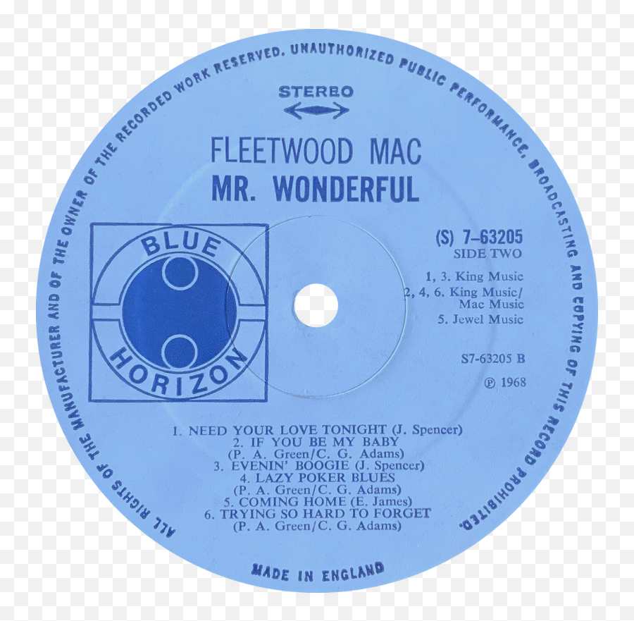 Fleetwood Mac - Mr Wonderful Blue Horizon 763205 Mo S7 Singing Fish Emoji,Fleetwood Mac Logo