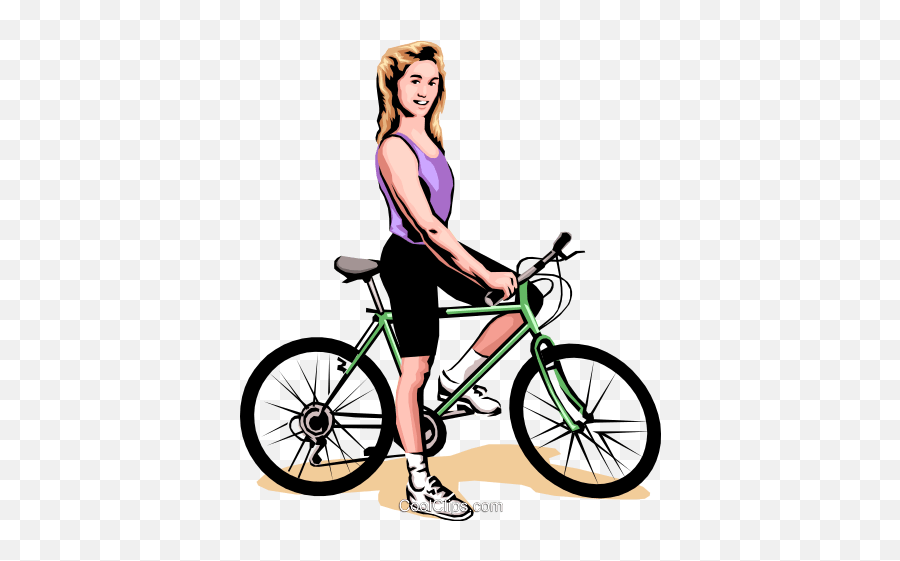 Download Woman On Bicycle Royalty Free Vector Clip Art - 2002 Bianchi Denali Emoji,Cross Country Clipart