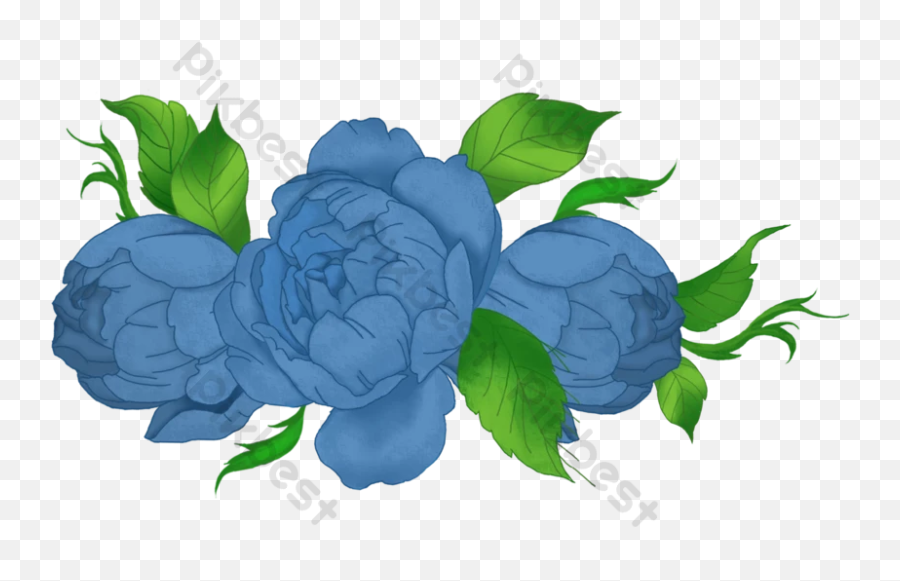 Cartoon Blue Flower Free Drawing - Fresh Emoji,Rose Drawing Png