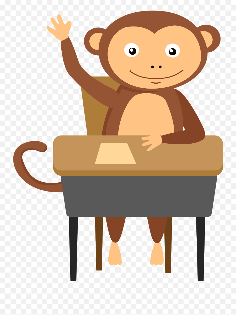 Monkey At School Clipart Free Download Transparent Png - Happy Emoji,School Clipart