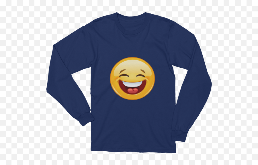 Unisex Laughing With Closed Eyes Emoji Long Sleeve T - Shirt What Devotion Coolest Online Fashion Trends Federal Reserve Shirt,Eyes Emoji Png