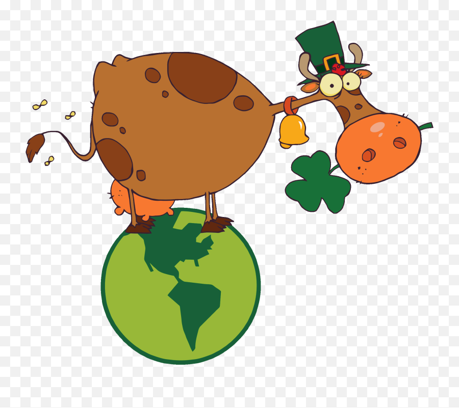 Cartoon Happy Cow - Illustration Emoji,Happy St Patricks Day Clipart