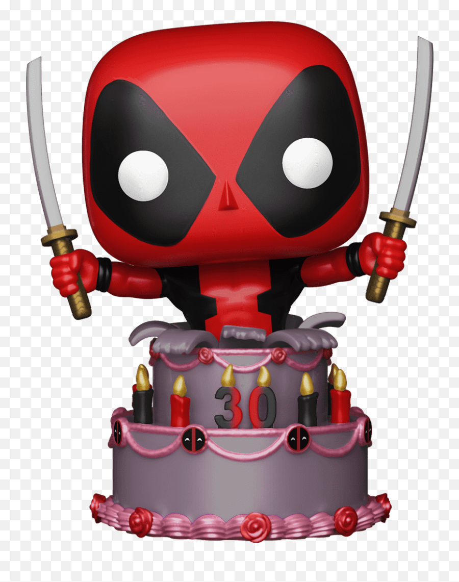 Celebrate Deadpoolu0027s Nerdy 30 Birthday In Style Marvel - Deadpool In Cake Funko Pop 7 11 Emoji,Deadpool 2 Logo