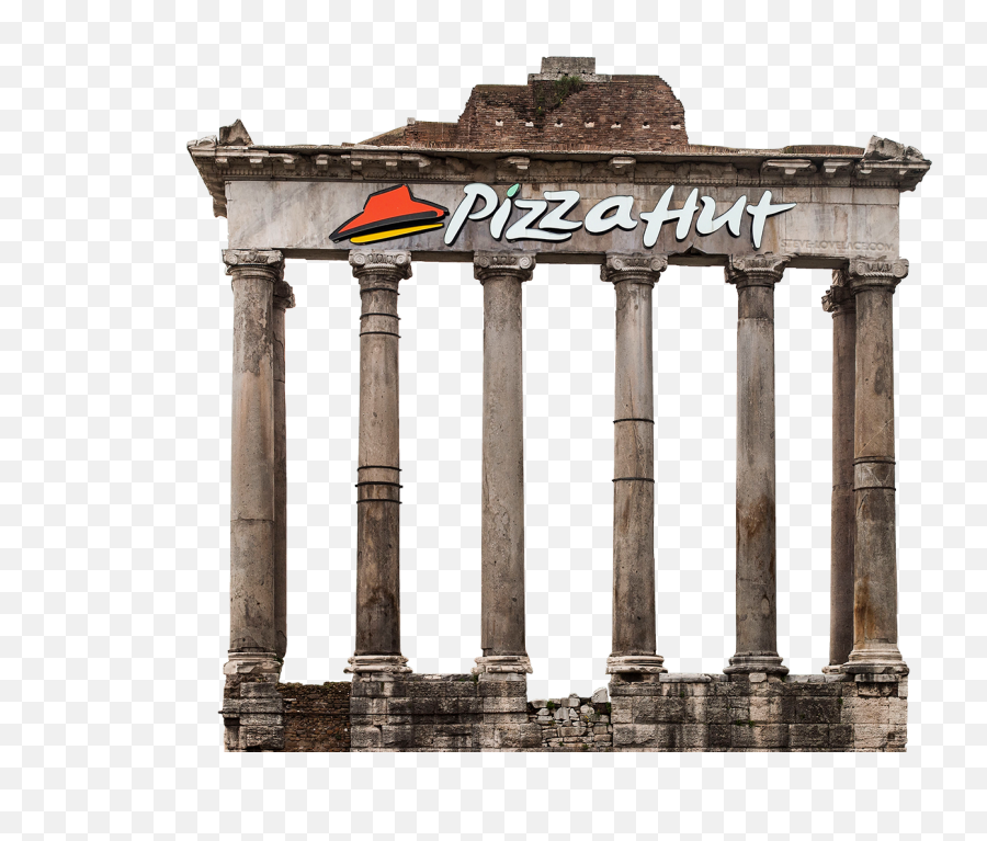 The Decline And Fall Of Pizza Hut - Temple Of Saturn Emoji,Pizza Hut Logo History