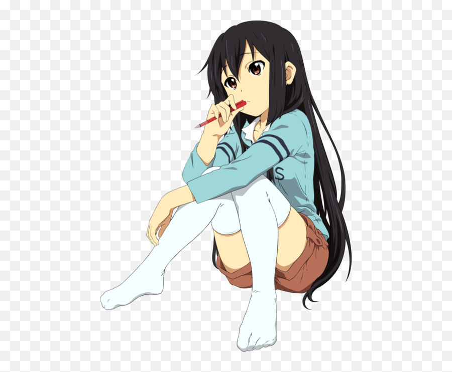 Kawaii Image - Nakano Azusa Png Transparent Background Emoji,Girl Sitting Png