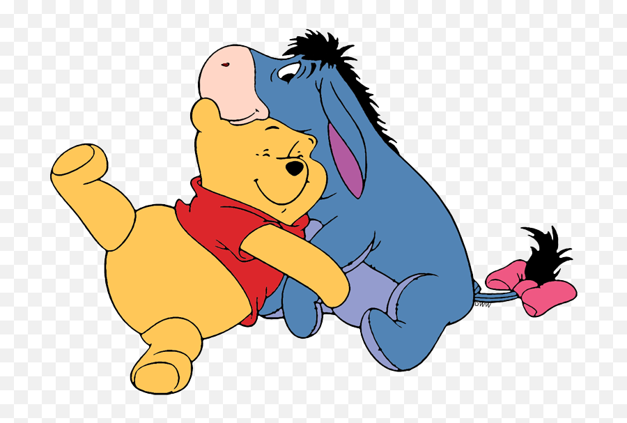 Download Winnie The Pooh And Eeyore Hugging Clipart Emoji,Eeyore Clipart