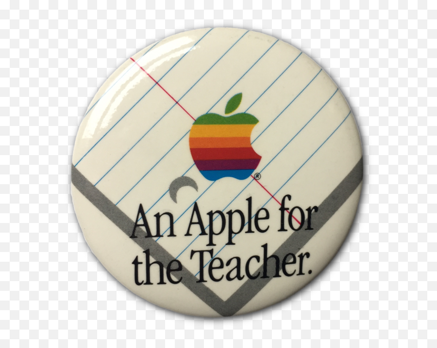 Download Hd Apple For The Teacher Button - Badge Transparent Emoji,Teacher Apple Png