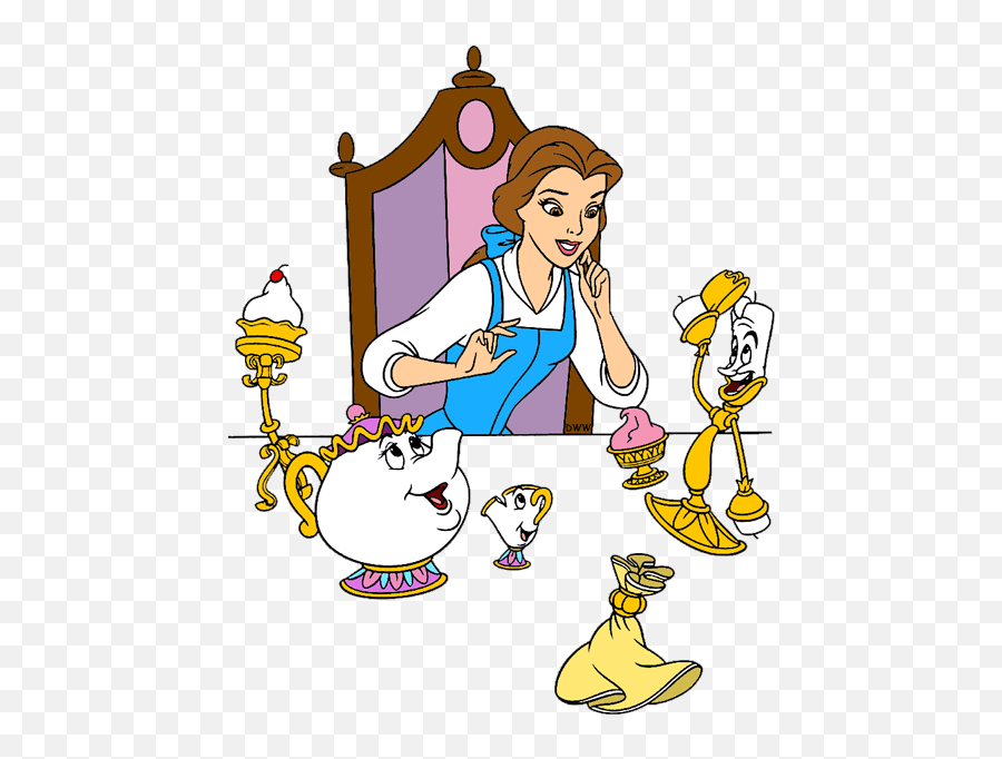 Beauty And Beast Clip Art 5 - Happy Emoji,Beauty And The Beast Clipart