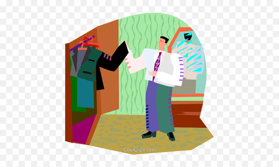 Man Getting Dressed Royalty Free Vector - Looking In A Closet Cartoon Emoji,Getting Dressed Clipart