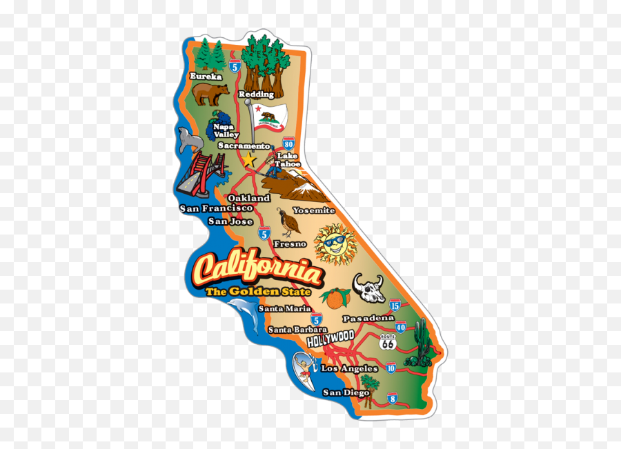 Download Transparent California Free - Transparent California Map Clipart Emoji,California Clipart