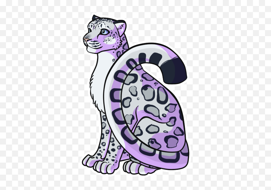 Snow Leopard Clipart - Cartoon Snow Leopard Drawing Emoji,Leopard Clipart