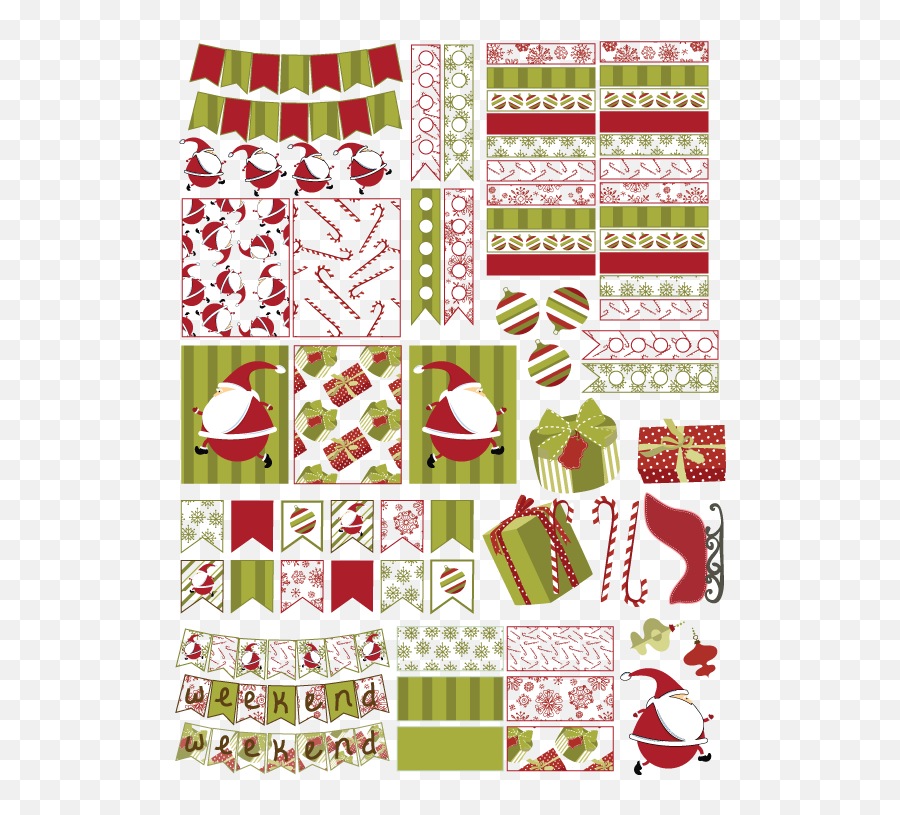 Christmasstickerssantapng 612792 Christmas Planner - Sticker Navidad Agenda Emoji,Planner Clipart