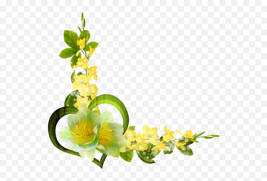 Corners Corners Borders - Transparent Yellow Flowers Border Design Yellow Corner Emoji,Sunflower Border Clipart
