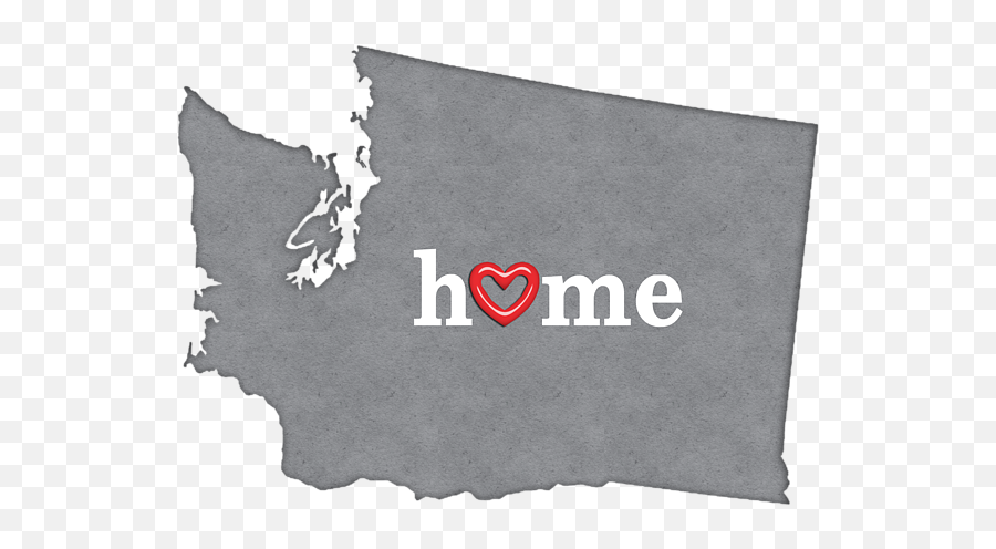 State Map Outline Washington With Heart In Home Baby Onesie - Washington State Map Home Emoji,Heart Outline Transparent