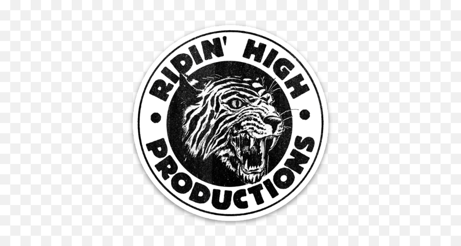 Ridin High Tiger Logo Sticker Ridin - Sandblasting Emoji,Tiger Logo