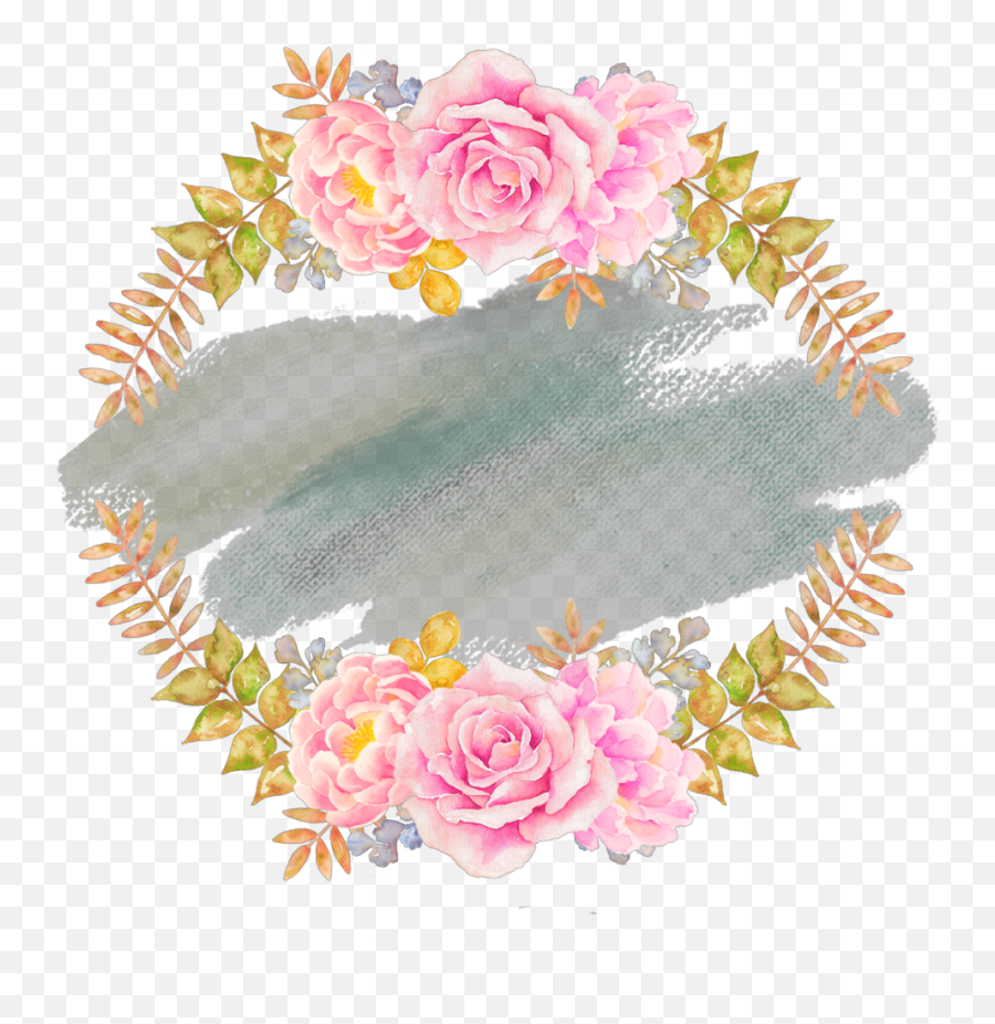 Watercolor Flower Border Transparent - Watercolor Floral Background Circle Emoji,Flower Border Transparent