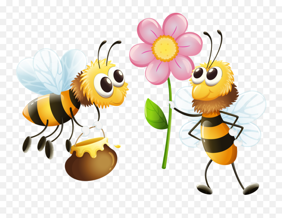 Bee Clipart Bees And Wasps Bee Farm - Clip Art Bee And Flower Png Emoji,Bee Clipart