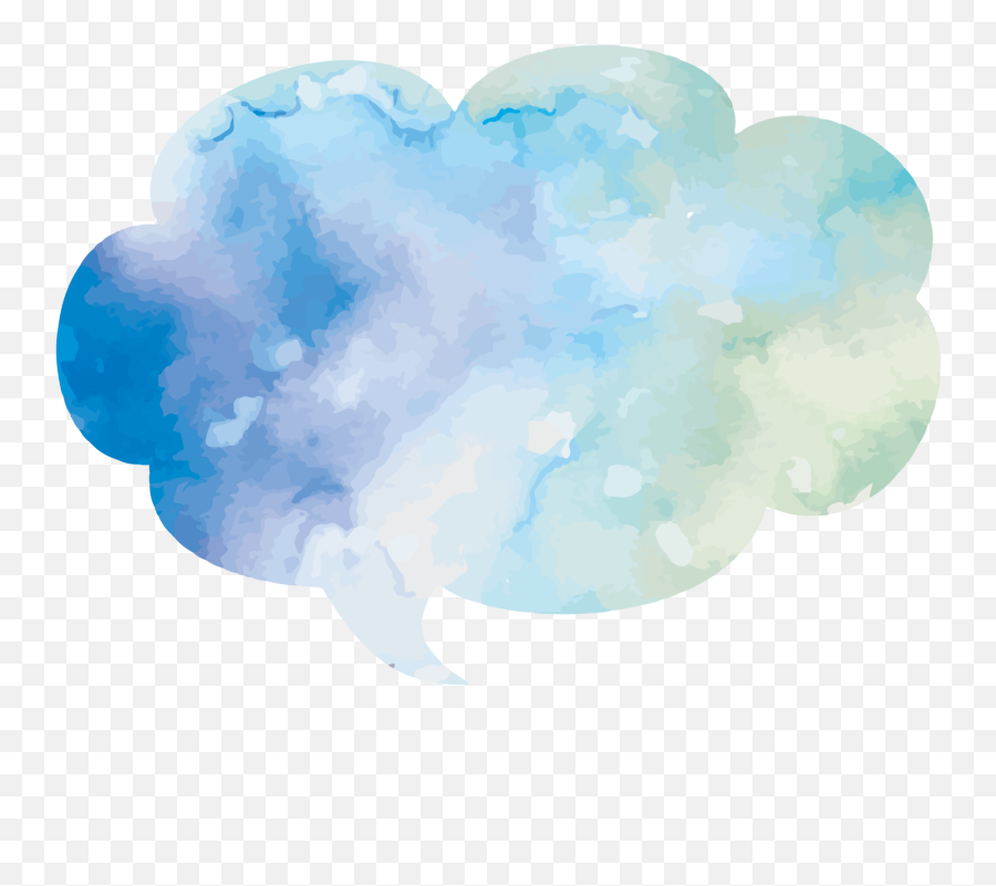 Download Box Blue Text Watercolor Vector Dialog Painting - Transparent Cloud Text Box Emoji,Blue Watercolor Png