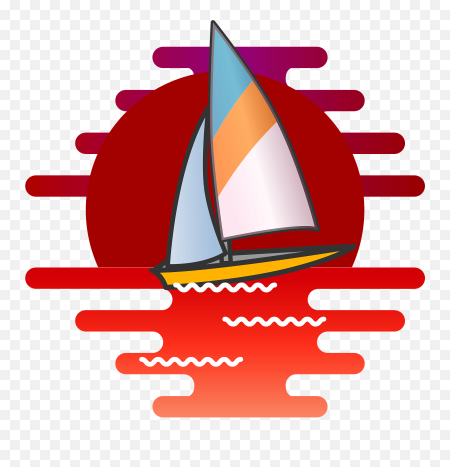 Yacht Sunset Clipart - Nautical Emoji,Sunset Clipart