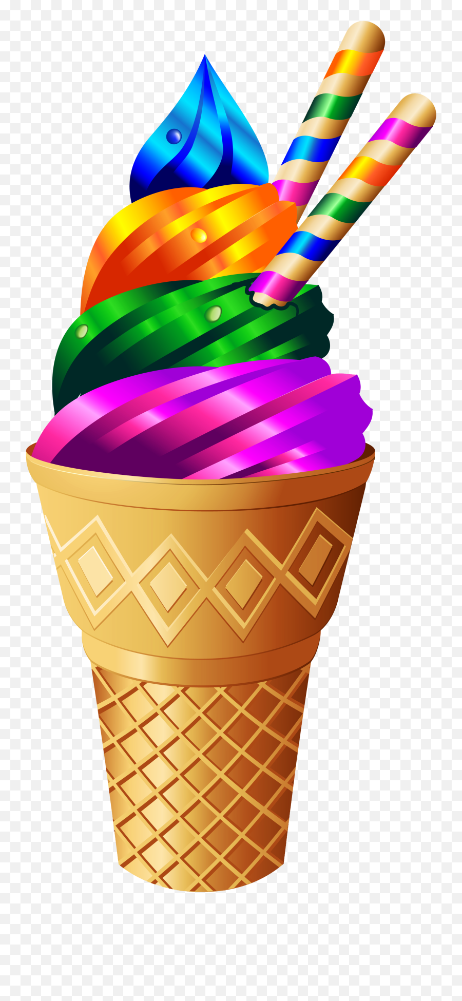 Png Library Stock Cake And Ice Cream - Rainbow Ice Cream Transparent Emoji,Ice Cream Clipart