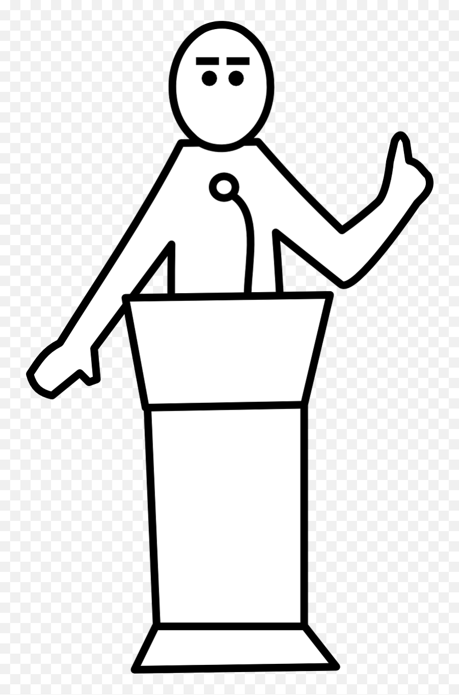 Public Speaking Clipart Black And White - Sprache In Einer Präsentation Emoji,Speaking Clipart