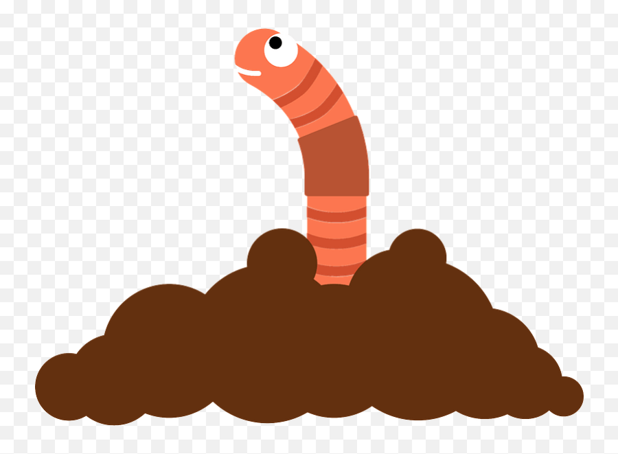 Earthworm In The Dirt Clipart - Earthworm Clipart Png Emoji,Dirt Clipart
