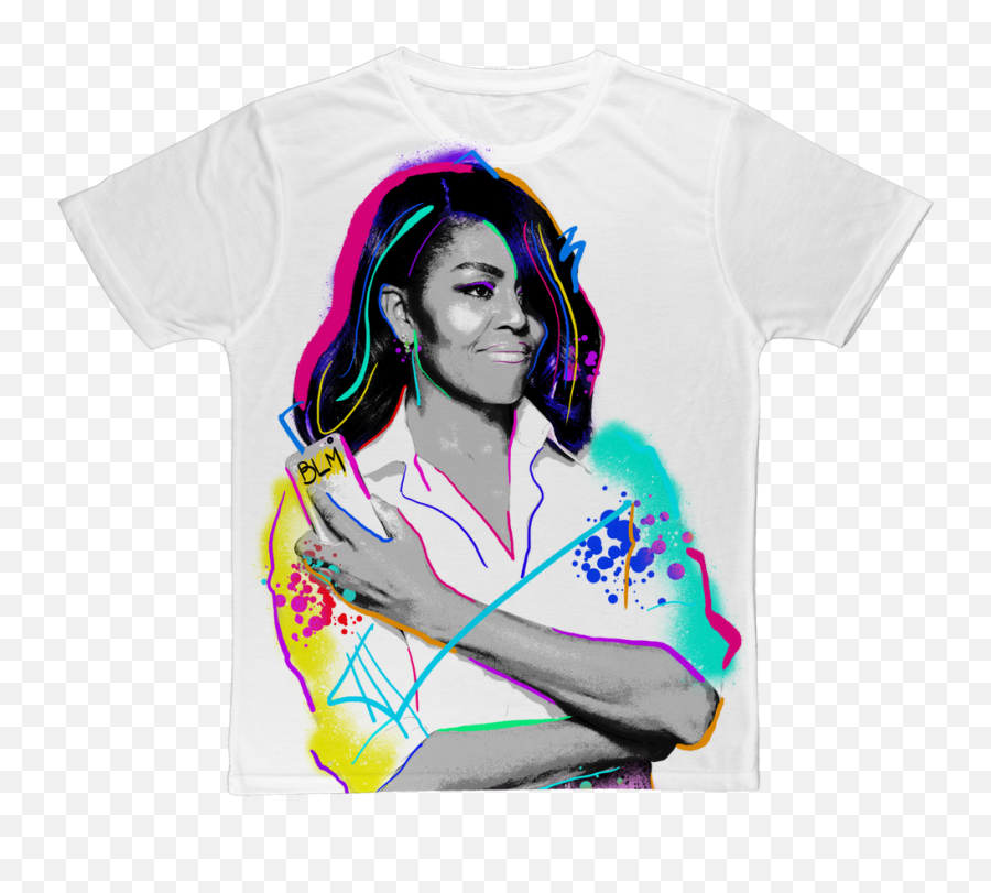 Fierce Political Women - Michelle Obama Fashion Tee Short Sleeve Emoji,Michelle Obama Png