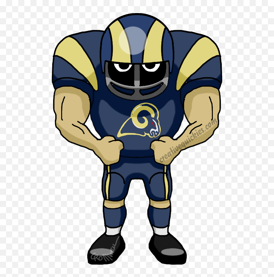 St Louis Missouri Rams - Cartoons Of Your Favorite Football Cartoon Bronco Football Player Emoji,St Louis Rams Logo