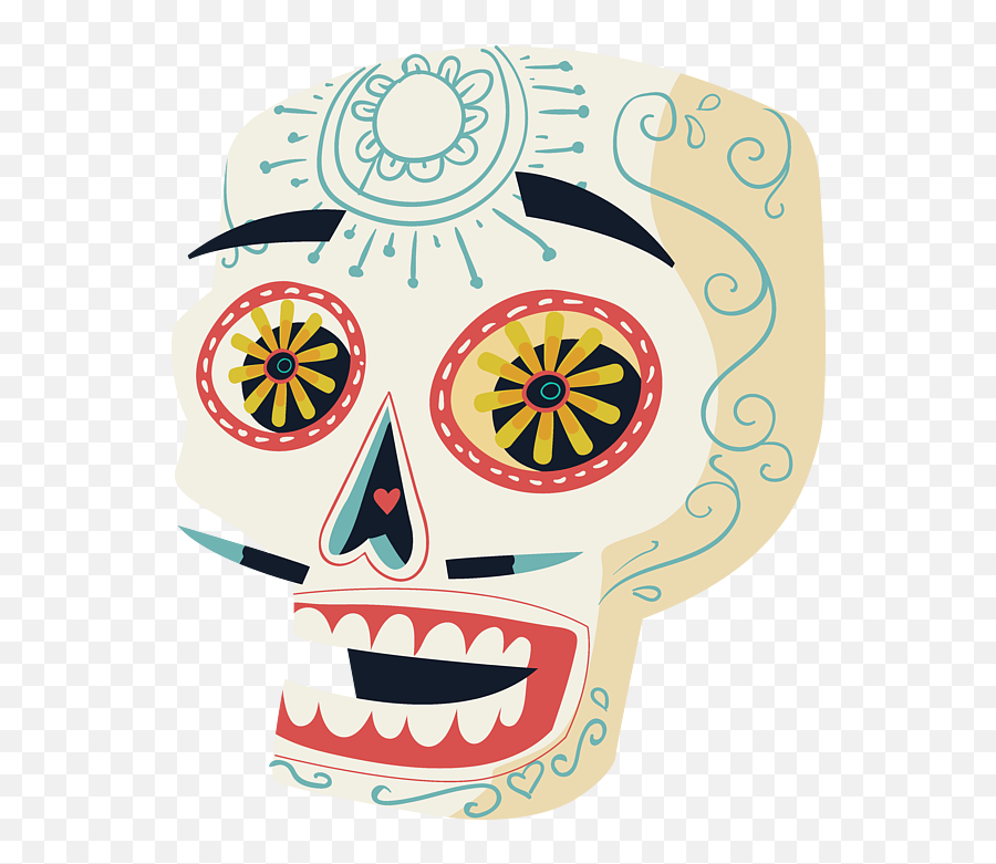 Halloween Floral Mexican Sugar Skull Womenu0027s T - Shirt For Emoji,Scary Face Clipart