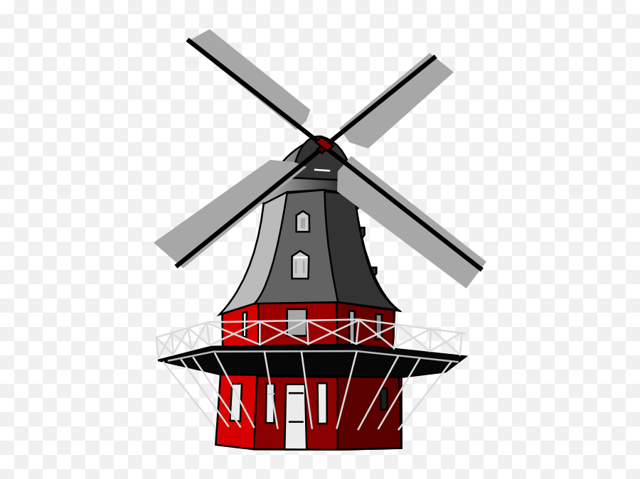 Free Clip Art - Dutch Windmill Transparent Emoji,Windmill Clipart