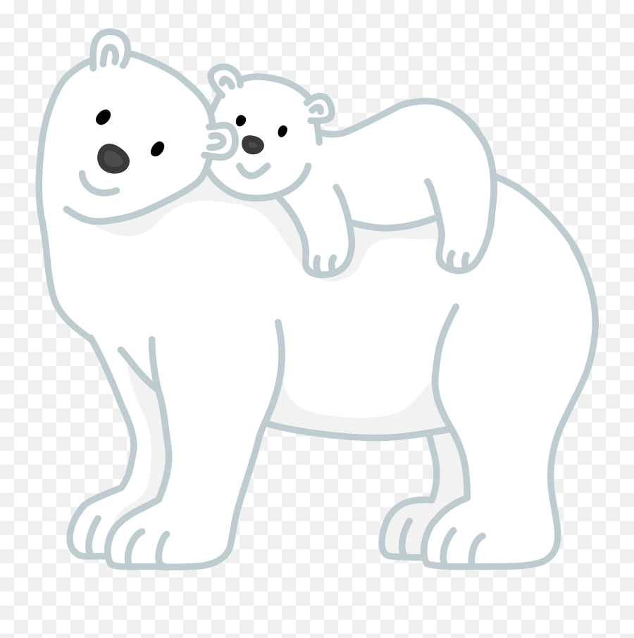 Polar Bear Mother And Baby Clipart Free Download - Transparent Png Mom Baby Bear Png Emoji,Polar Bear Clipart