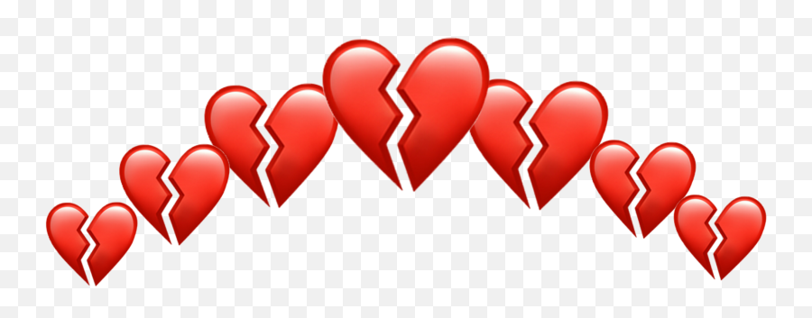 Broken Brokenheart Heart Hearts Crown Tumblr Red Heartr - Transparent Background Sad Heart Png Emoji,Heart Emoji Transparent Background