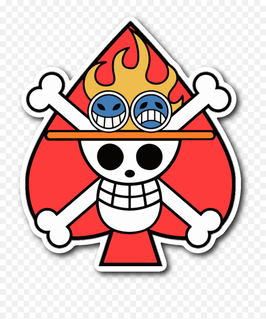 Fire Ace Spade Pirates Sticker - Logo De Ace One Piece Emoji,Spade Logo
