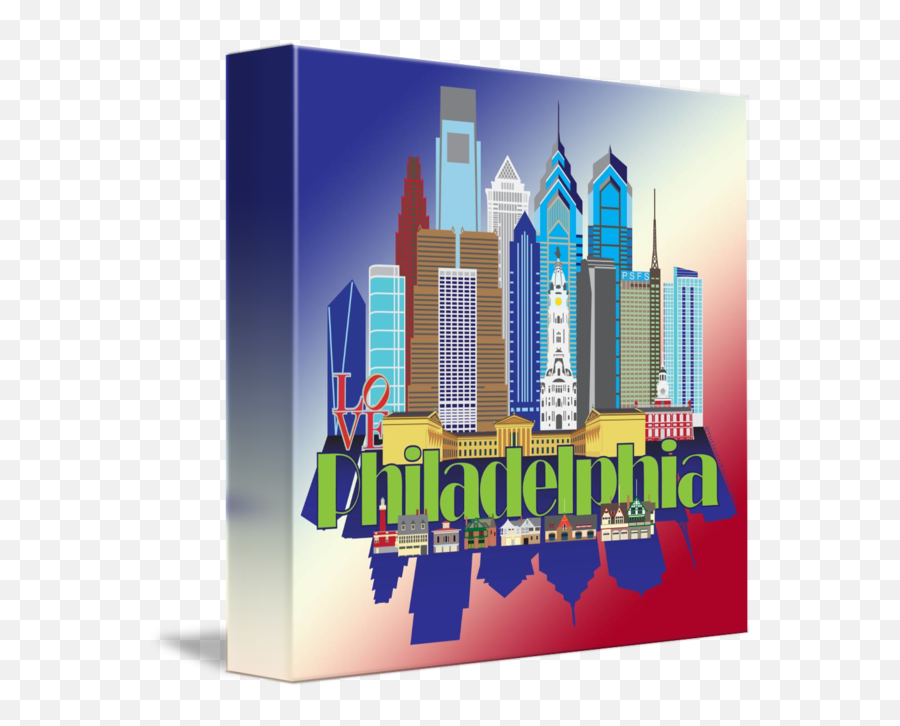 Iconic Philadelphia Red White Blue Background By Jason Knight - Vertical Emoji,Knight Transparent Background