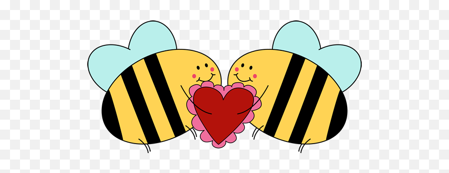 Bee Clipart Valentines Day Bee - Clip Art Valentine Bee Emoji,Bee Clipart