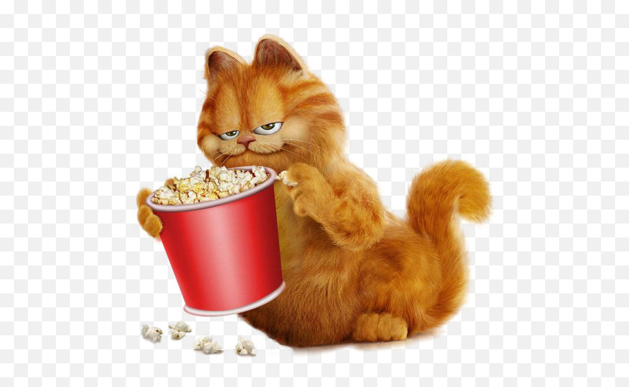 Garfield With Popcorn Clipart Cat Cartoon Images Cartoon - Garfield With Popcorn Emoji,Popcorn Clipart