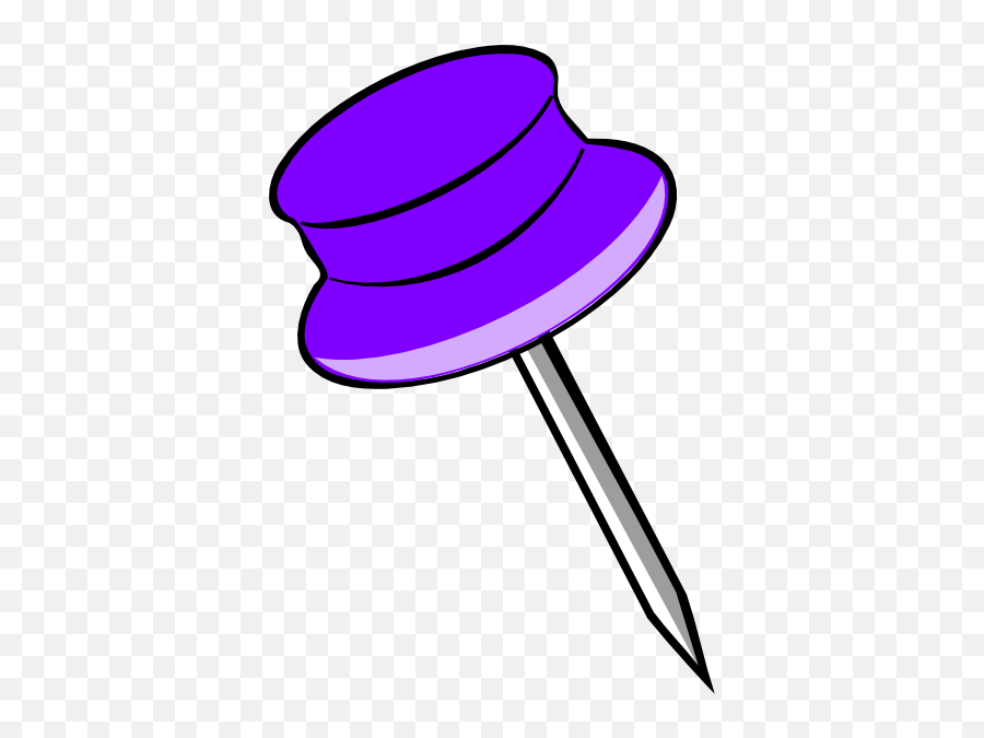 Pin Purple Clip Art At Clkercom - Vector Clip Art Online Pin Cliparts Emoji,Bowling Pin Clipart