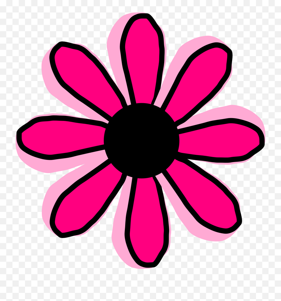 Pink Black Flower Clipart - Pink Flower Animation Emoji,Pink Flower Clipart