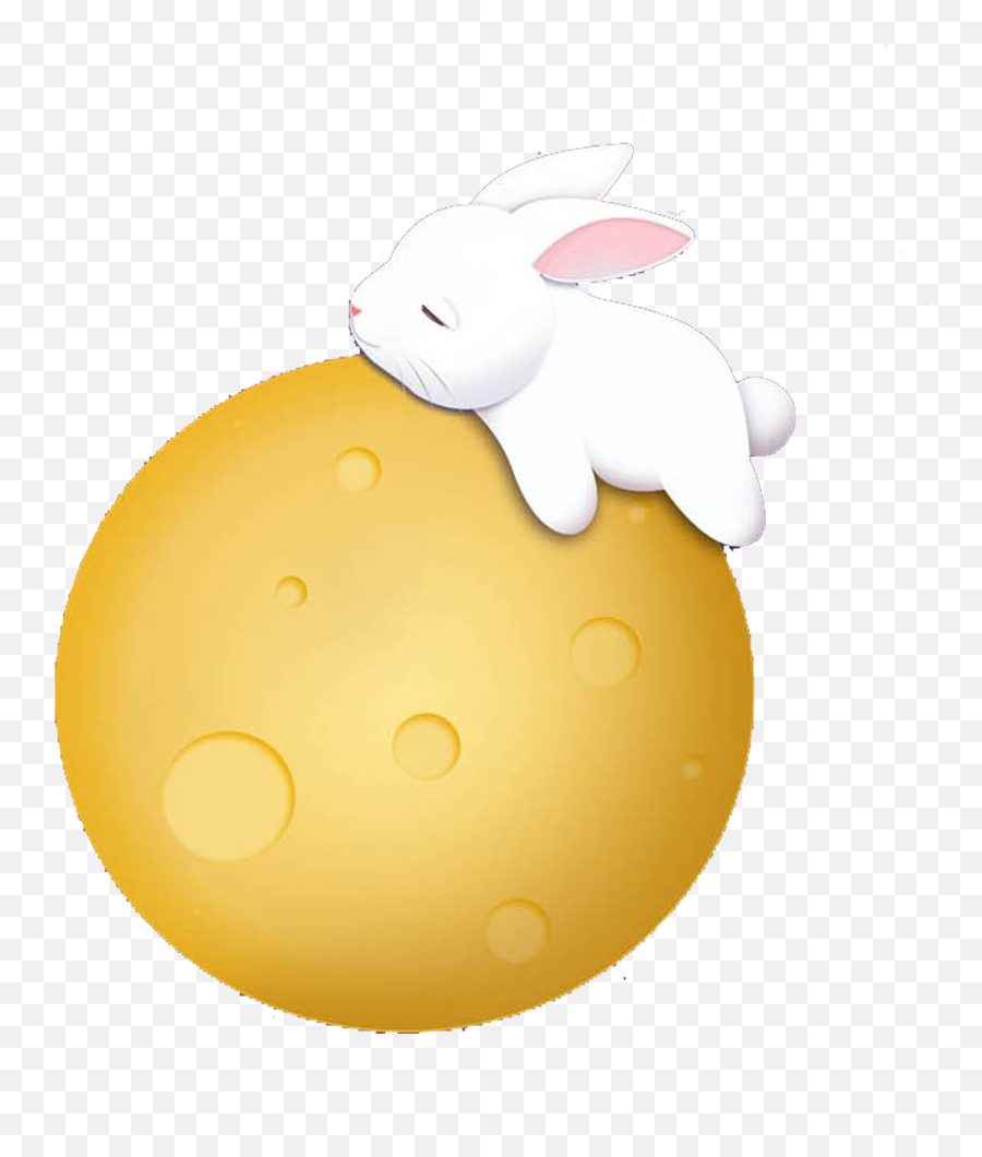 Easter Bunny Rabbit Moon - Moon Transparent Background Emoji,Moon Transparent