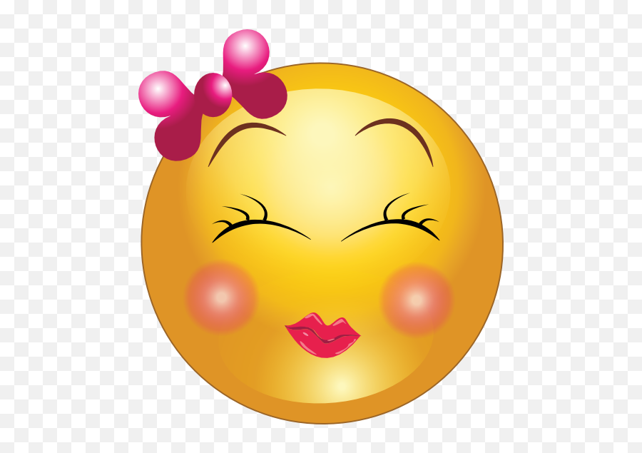 Cute Shy Girl Smiley Emoticon Clipart - Cute Girl Emoji Faces,Shy Clipart