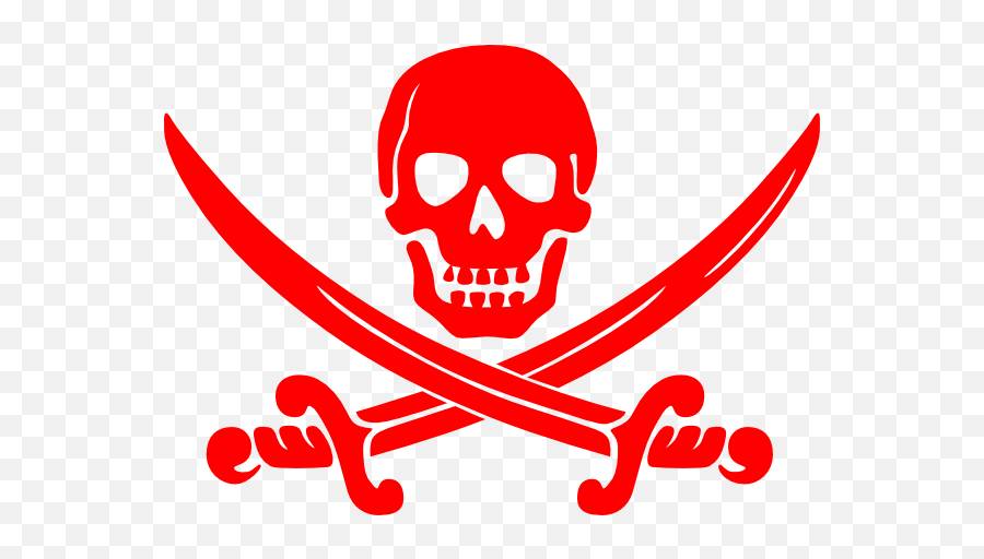 Red Crossbones Skull Clip Art At Clker - Transparent Background Pirate Png Emoji,Red Skull Png