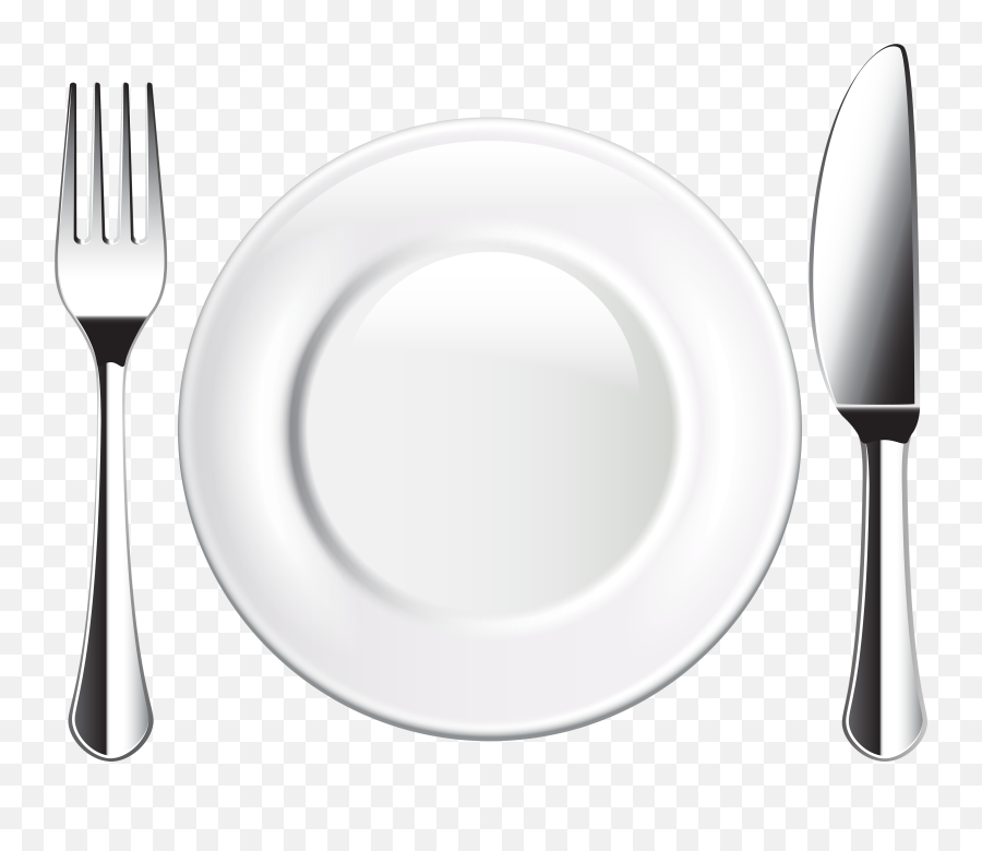 Plate Knife And Fork Png Clipart Clipart Black And White Library - Plate And Spoon Png Emoji,House Clipart Black And White