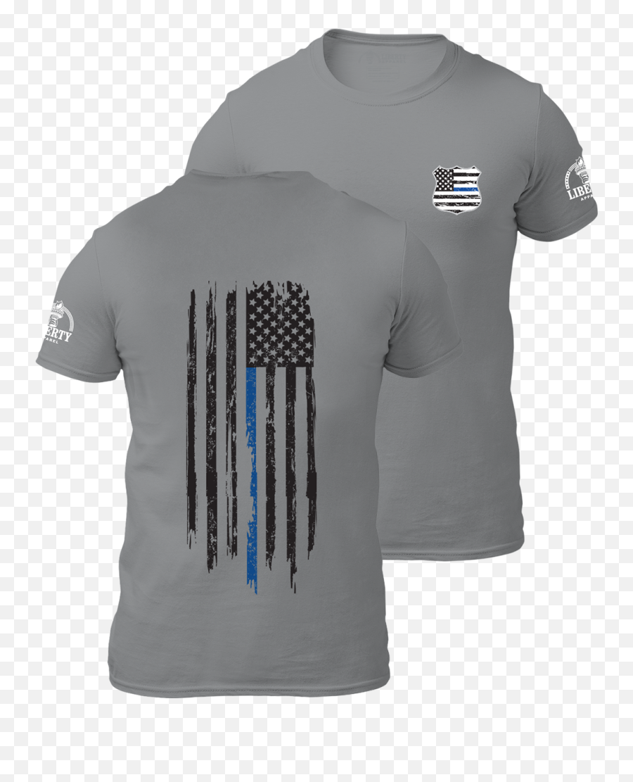 Blue Stripe Tattered Flag Law Enforcement Shirts - Liberty Emoji,Tattered American Flag Png