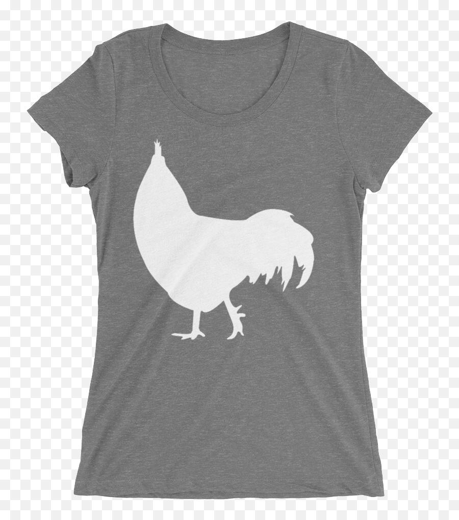 White Chicken Silhouette For Tshirts Mockup Flat Front - Short Sleeve Emoji,Chicken Clipart Black And White