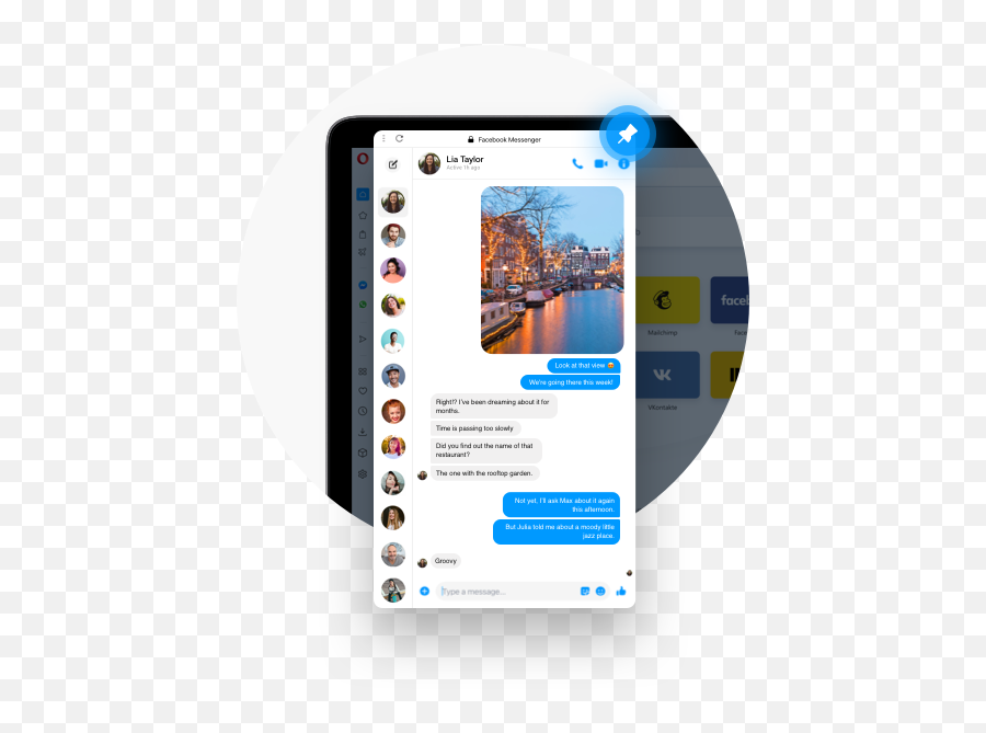 Messengers In The Sidebar Whatsapp Facebook Messenger - Opera Messenger Emoji,Facebook Messenger Logo