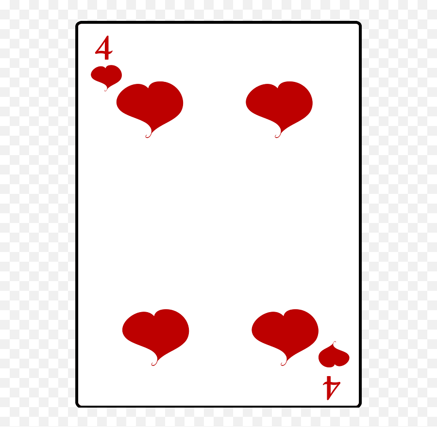 4 Of Hearts Clipart Free Download Transparent Png Creazilla - Playing Cards Four Of Hearts Emoji,Hearts Clipart