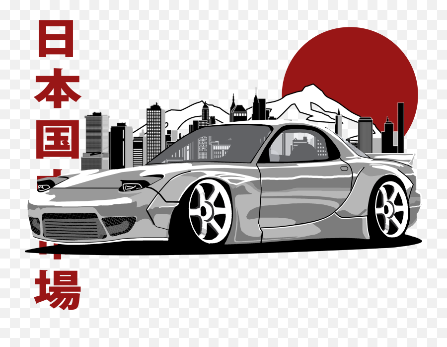 Japanese Cars Mazda Rx7 Turbo Car - Rocket Bunny Rx7 Png Emoji,Rocket Bunny Logo