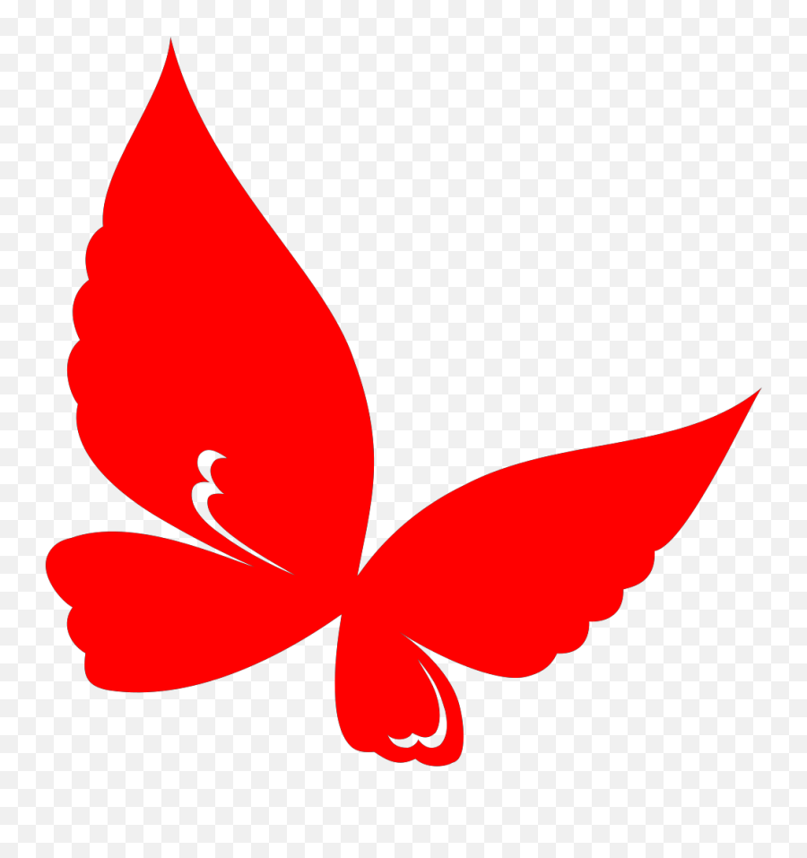 Red Butterfly Clip Art Transparent Png - Red Butterfly Clip Art Emoji,Butterflies Clipart